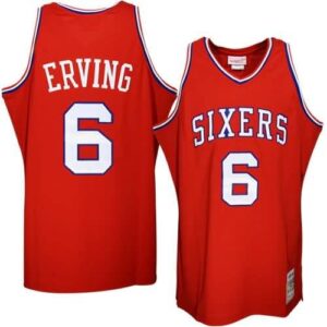 Mitchell & Ness Philadelphia 76ers Julius Erving Red Hardwood Classics Authentic Throwback Basketball Jersey