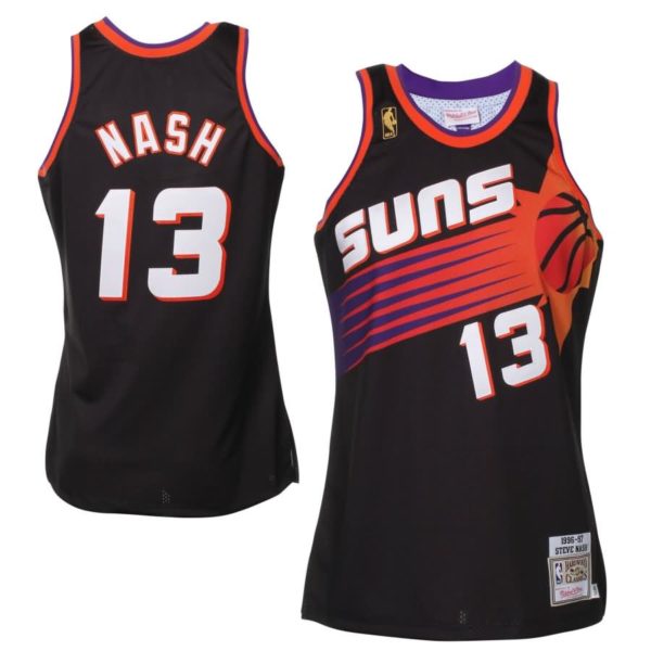Mitchell & Ness Steve Nash Phoenix Suns 1996-97 Hardwood Classics Throwback Authentic Home Jersey - Black