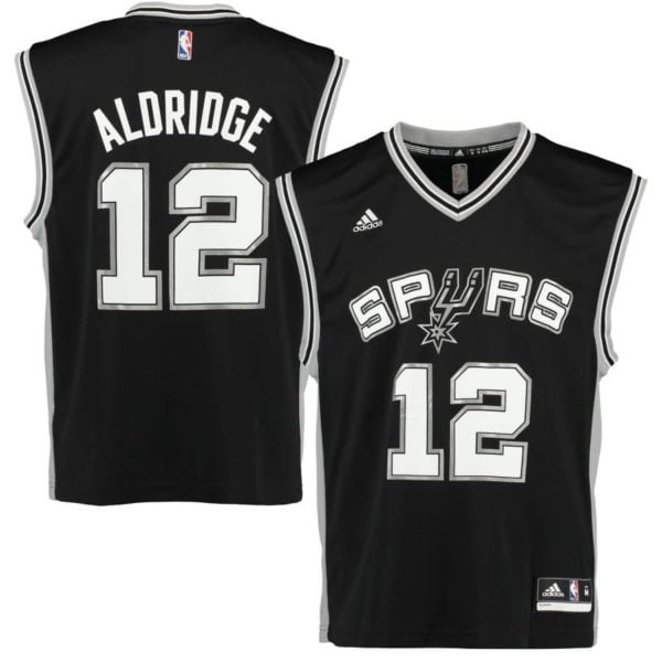 LaMarcus Aldridge San Antonio Spurs adidas Replica Road Jersey - Black