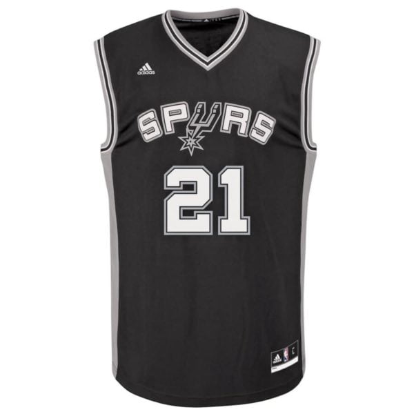 Tim Duncan San Antonio Spurs adidas Road Replica Jersey - Black