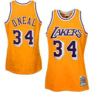 Mitchell & Ness Shaquille O'Neal Los Angeles Lakers 1996-97 Throwback Authentic Home Jersey - Gold