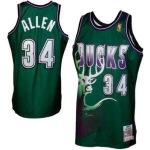 Mitchell & Ness Ray Allen Milwaukee Bucks 1996-1997 Hardwood Classics Throwback Authentic Jersey - Green