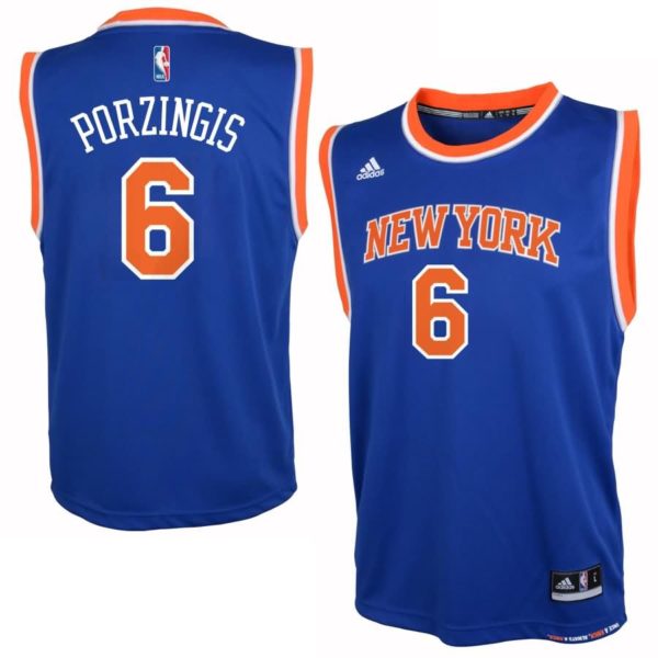 Kristaps Porzingis New York Knicks adidas Youth Replica Jersey - Blue