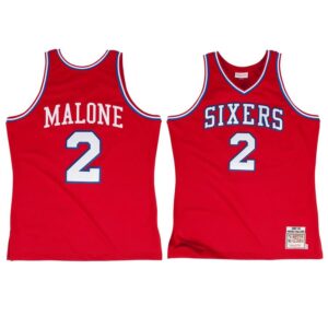 Moses Malone Philadelphia 76ers Mitchell & Ness 1982 - 1983 #2 Authentic Jersey - Red