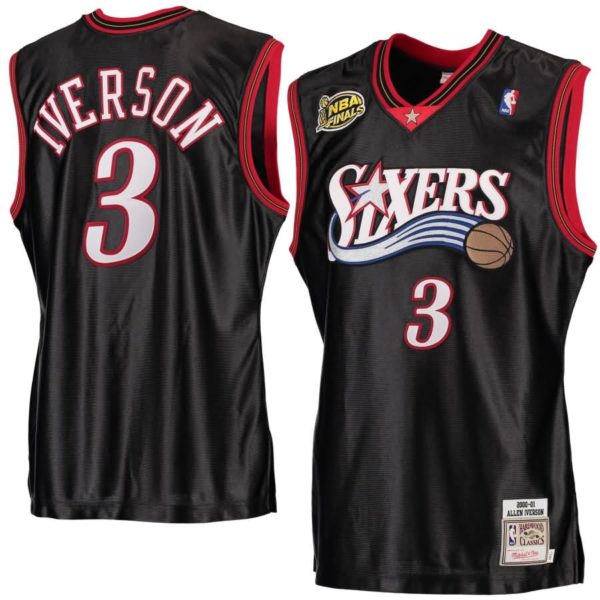 Allen Iverson Philadelphia 76ers Mitchell & Ness 2000-01 Hardwood Classics Authentic Jersey - Black