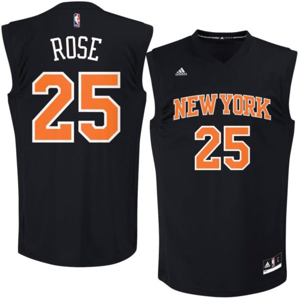 Derrick Rose New York Knicks adidas Chase Fashion Replica Jersey - Black