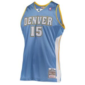 Carmelo Anthony Denver Nuggets Mitchell & Ness Hardwood Classics 2003-04 Road Authentic Jersey - Light Blue