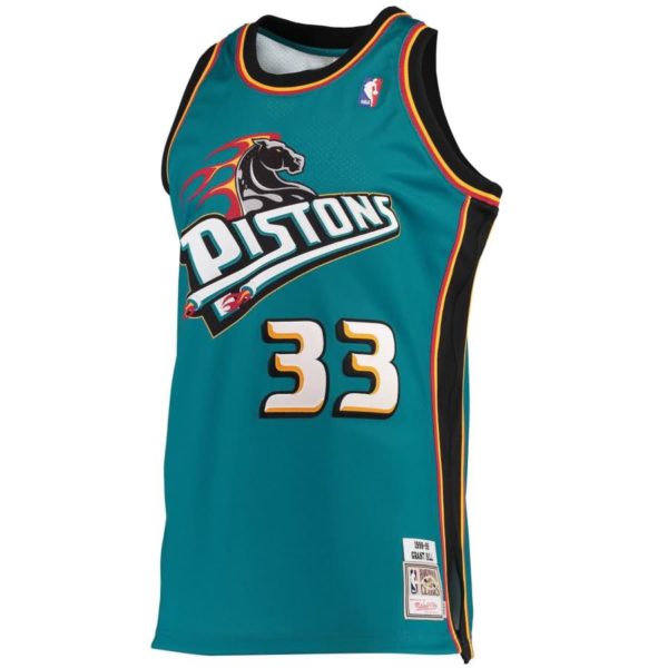 Grant Hill Detroit Pistons Mitchell & Ness Road 1998/99 Hardwood Classics Authentic Jersey - Teal