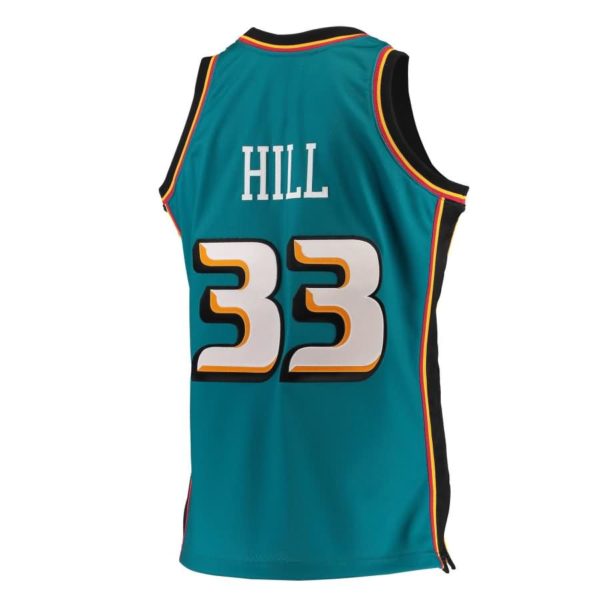Grant Hill Detroit Pistons Mitchell & Ness Road 1998/99 Hardwood Classics Authentic Jersey - Teal