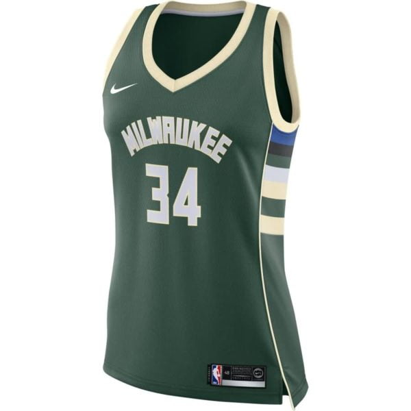 Giannis Antetokounmpo Milwaukee Bucks Nike Women's Swingman Jersey Green - Icon Edition