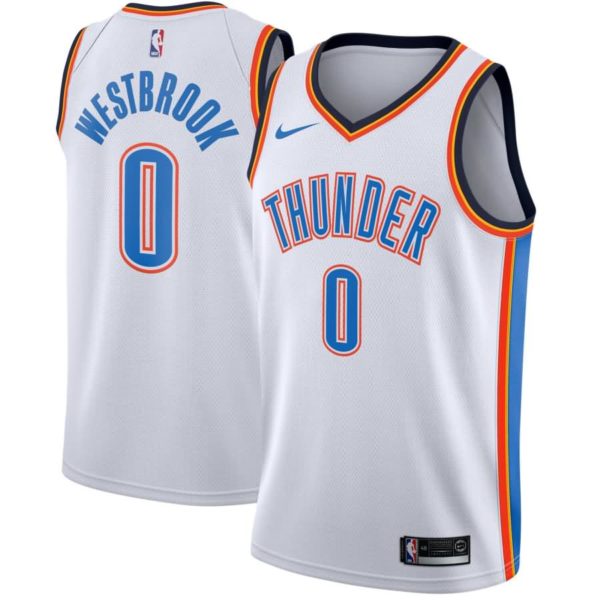 Russell Westbrook Oklahoma City Thunder Nike Swingman Jersey White - Association Edition