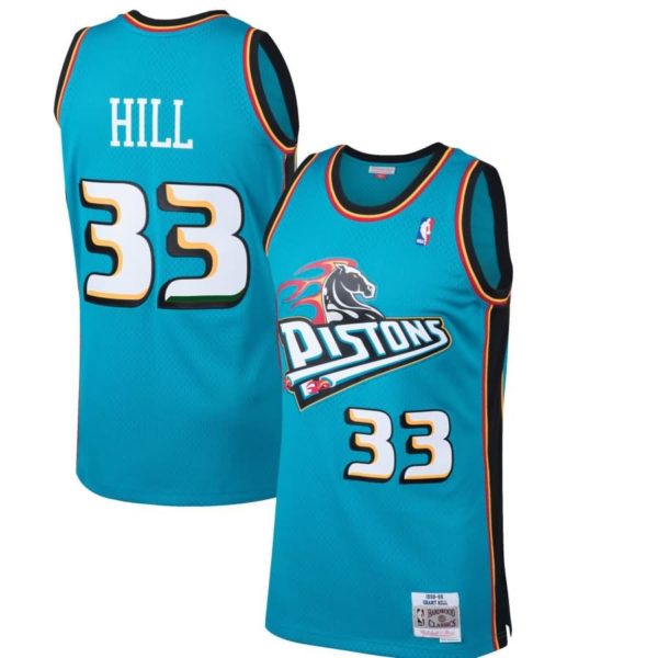 Grant Hill Detroit Pistons Mitchell & Ness 1998-99 Hardwood Classics Swingman Jersey - Teal