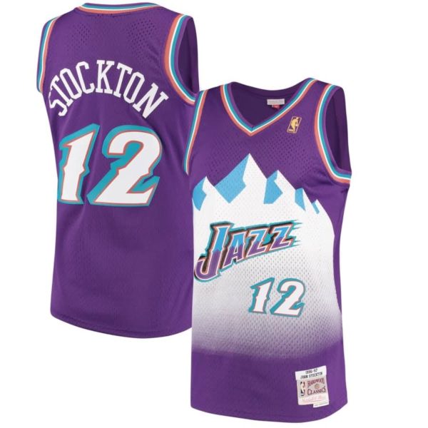 John Stockton Utah Jazz Mitchell & Ness 1996-97 Hardwood Classics Swingman Jersey - Purple