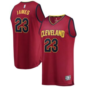 LeBron James Cleveland Cavaliers Fanatics Branded Youth Fast Break Replica Jersey Maroon - Icon Edition