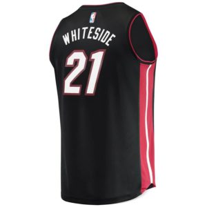 Hassan Whiteside Miami Heat Fanatics Branded Youth Fast Break Replica Jersey Black - Icon Edition