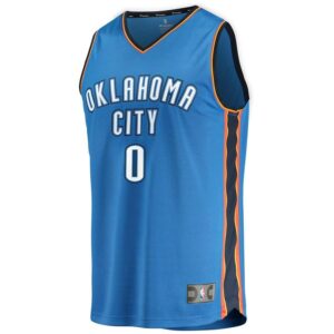Russell Westbrook Oklahoma City Thunder Fanatics Branded Youth Fast Break Replica Jersey Blue - Icon Edition
