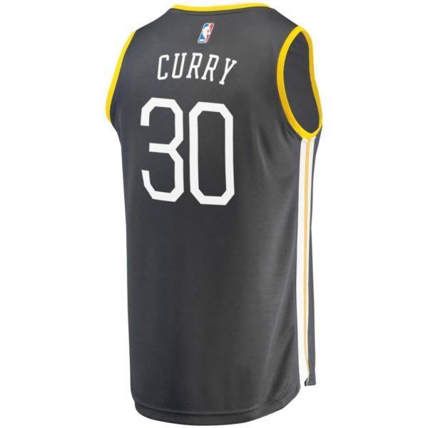 Stephen Curry Golden State Warriors Fanatics Branded Youth Fast Break Replica Jersey Black - Statement Edition