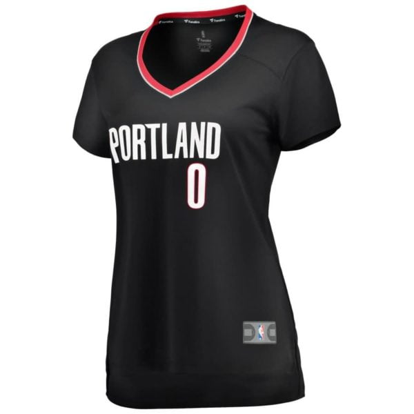 Damian Lillard Portland Trail Blazers Fanatics Branded Women's Fast Break Iconic Edition Jersey - Black