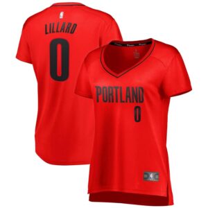 Damian Lillard Portland Trail Blazers Fanatics Branded Women's Fast Break Replica Statement Edition Jersey - Red