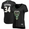 Giannis Antetokounmpo Milwaukee Bucks Fanatics Branded Women's Fast Break Replica Statement Edition Jersey - Black
