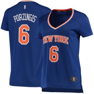 Kristaps Porzingis New York Knicks Fanatics Branded Women's Fast Break Replica Jersey Royal - Icon Edition