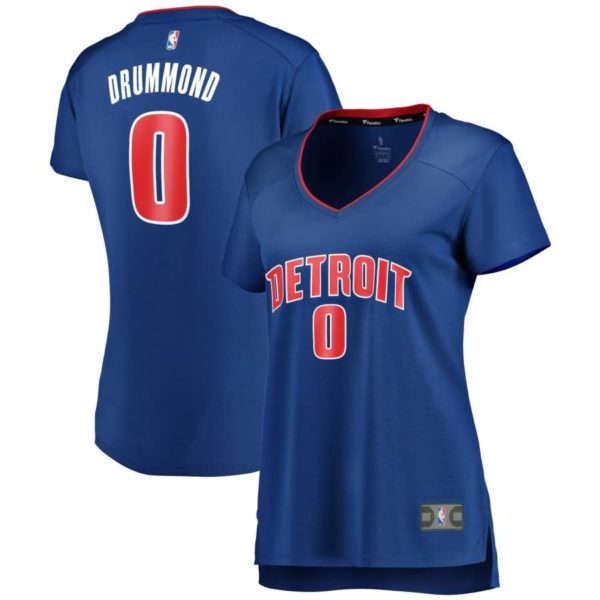 Andre Drummond Detroit Pistons Fanatics Branded Women's Fast Break Iconic Edition Jersey - Royal