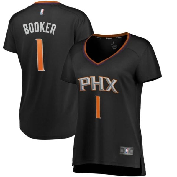 Devin Booker Phoenix Suns Fanatics Branded Women's Fast Break Replica Statement Edition Jersey - Black