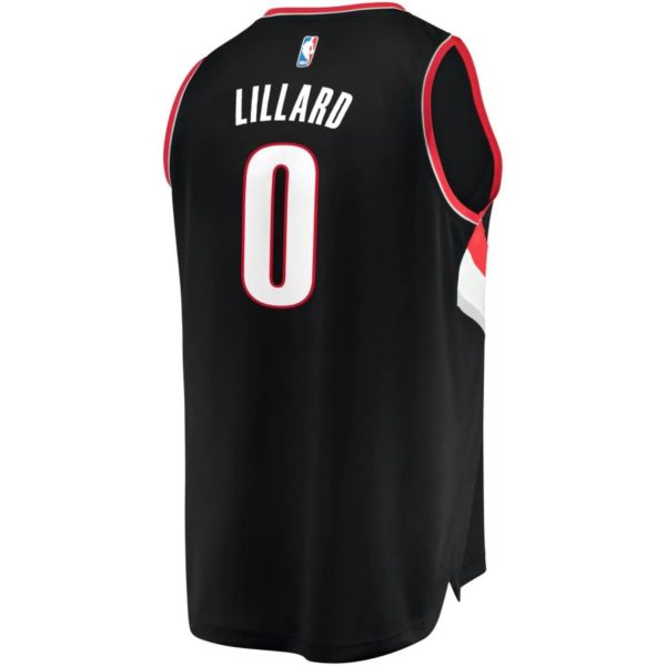Damian Lillard Portland Trail Blazers Fanatics Branded Fast Break Replica Jersey Black - Icon Edition