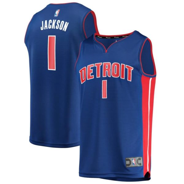 Reggie Jackson Detroit Pistons Fanatics Branded Fast Break Replica Jersey Royal - Icon Edition