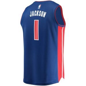 Reggie Jackson Detroit Pistons Fanatics Branded Fast Break Replica Jersey Royal - Icon Edition