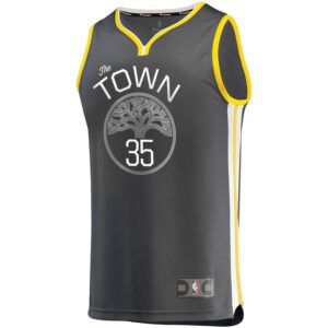 Kevin Durant Golden State Warriors Fanatics Branded Fast Break Replica Jersey Charcoal - Statement Edition