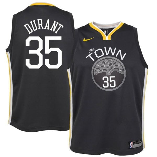 Kevin Durant Golden State Warriors Nike Youth Swingman Jersey Black - Statement Edition