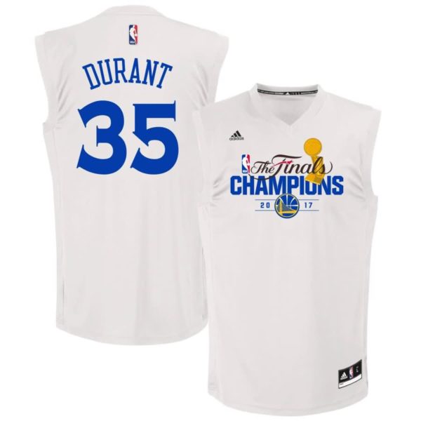 Kevin Durant Golden State Warriors adidas 2017 NBA Finals Champions Fashion Replica Jersey - White