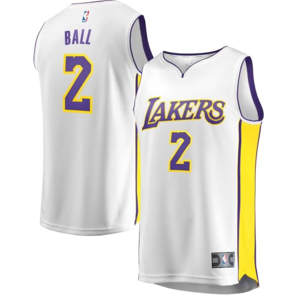 Lonzo Ball Los Angeles Lakers Fanatics Branded Youth Fast Break Replica Jersey White - Association Edition