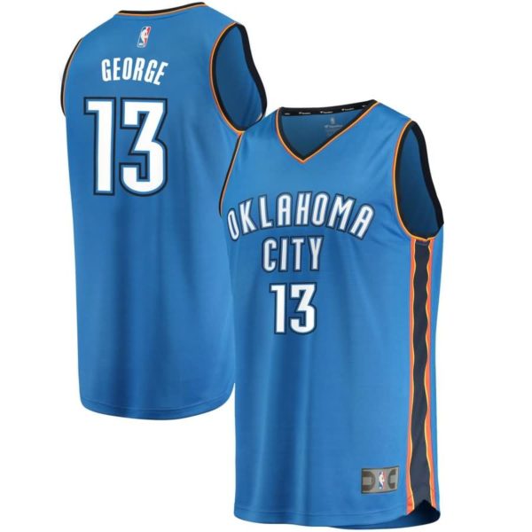 Paul George Oklahoma City Thunder Fanatics Branded Fast Break Replica Jersey Blue - Icon Edition