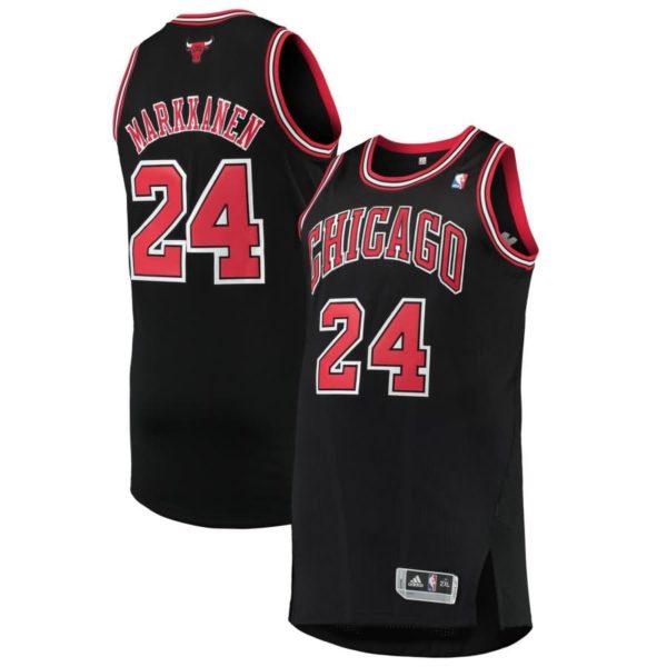 Lauri Markkanen Chicago Bulls adidas Finished Authentic Jersey - Black