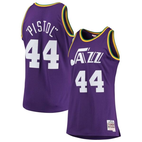 Pete Maravich Utah Jazz Mitchell & Ness Swingman Jersey - Purple