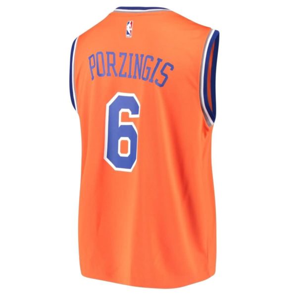 Kristaps Porzingis New York Knicks adidas Alternate Replica Jersey - Orange