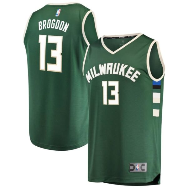 Malcolm Brogdon Milwaukee Bucks Fanatics Branded Fast Break Road Replica Player Jersey Green - Icon Edition