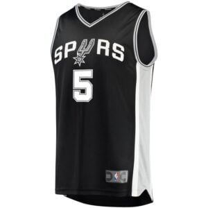 Dejounte Murray San Antonio Spurs Fanatics Branded Fast Break Road Replica Player Jersey Black - Icon Edition
