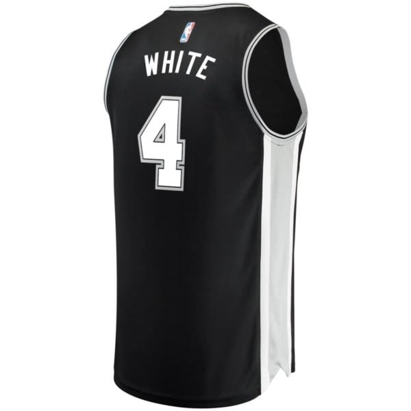 Derrick White San Antonio Spurs Fanatics Branded Fast Break Road Replica Player Jersey Black - Icon Edition