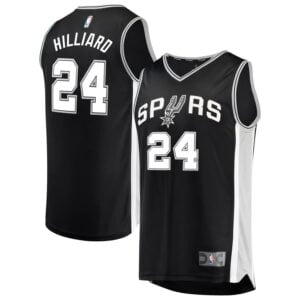 Darrun Hilliard San Antonio Spurs Fanatics Branded Fast Break Road Replica Player Jersey Black - Icon Edition