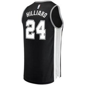 Darrun Hilliard San Antonio Spurs Fanatics Branded Fast Break Road Replica Player Jersey Black - Icon Edition