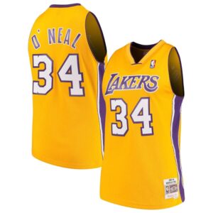 Shaquille O`Neal Los Angeles Lakers Mitchell & Ness 1999-00 Hardwood Classics Swingman Jersey - Gold