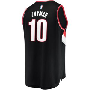 Jake Layman Portland Trail Blazers Fanatics Branded Fast Break Replica Team Color Player Jersey Black - Icon Edition