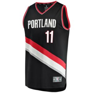 Meyers Leonard Portland Trail Blazers Fanatics Branded Fast Break Replica Team Color Player Jersey Black - Icon Edition
