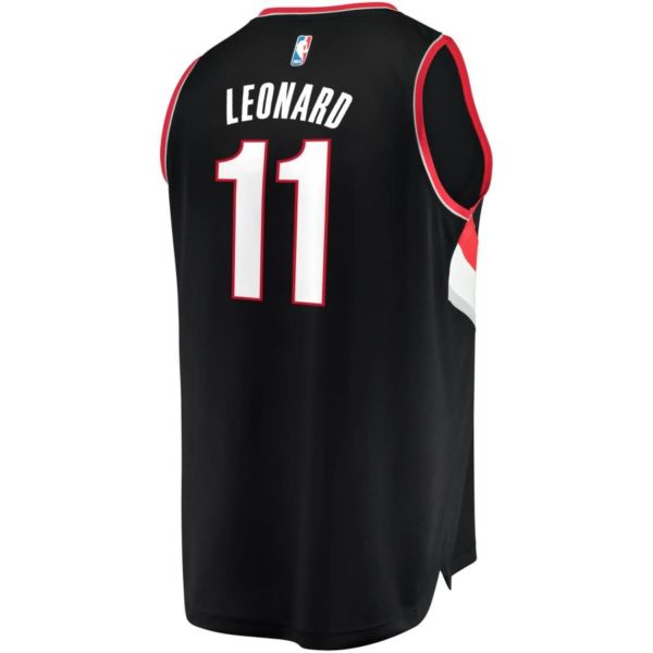 Meyers Leonard Portland Trail Blazers Fanatics Branded Fast Break Replica Team Color Player Jersey Black - Icon Edition