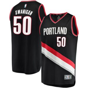Caleb Swanigan Portland Trail Blazers Fanatics Branded Fast Break Replica Team Color Player Jersey Black - Icon Edition