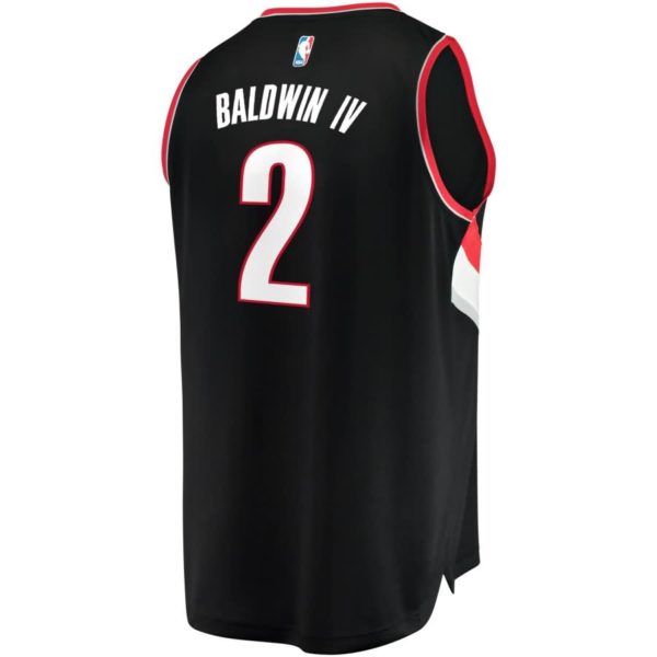 Wade Baldwin IV Portland Trail Blazers Fanatics Branded Fast Break Replica Team Color Player Jersey Black - Icon Edition