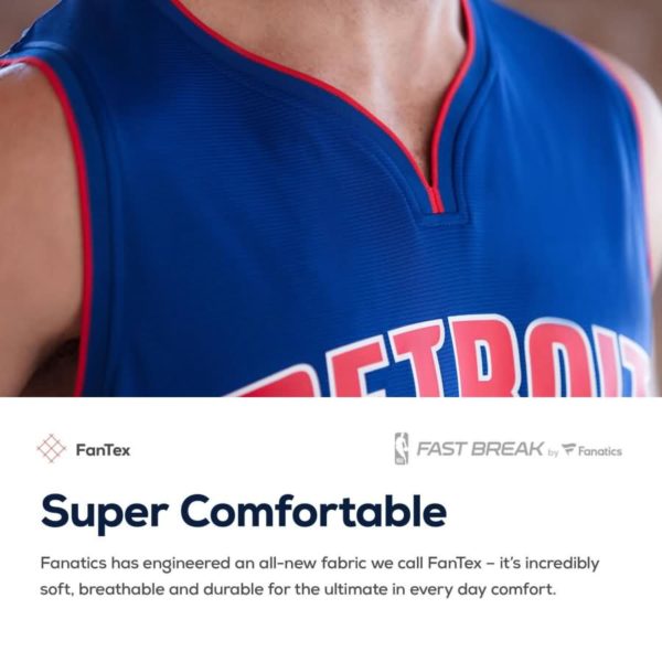 Eric Moreland Detroit Pistons Fanatics Branded Fast Break Replica Player Jersey - Icon Edition - Blue